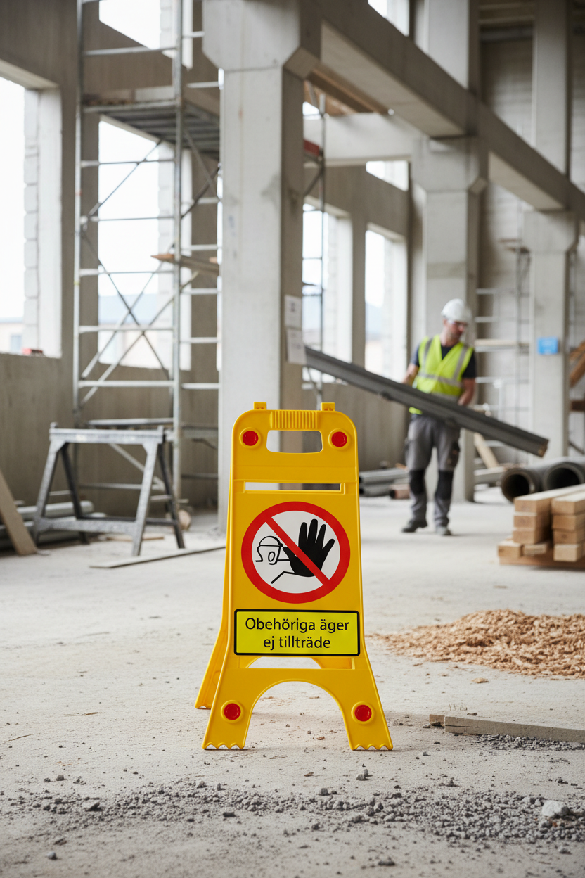 Premium Floor Standing Sign for Unauthorized Access Prevention - Durable and Visible Warning with Reflectors