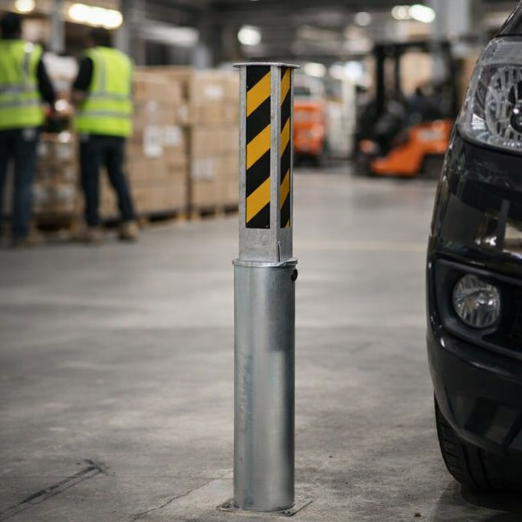 Telescopic Bollard – Black/Yellow – High Visibility – Outdoor Use