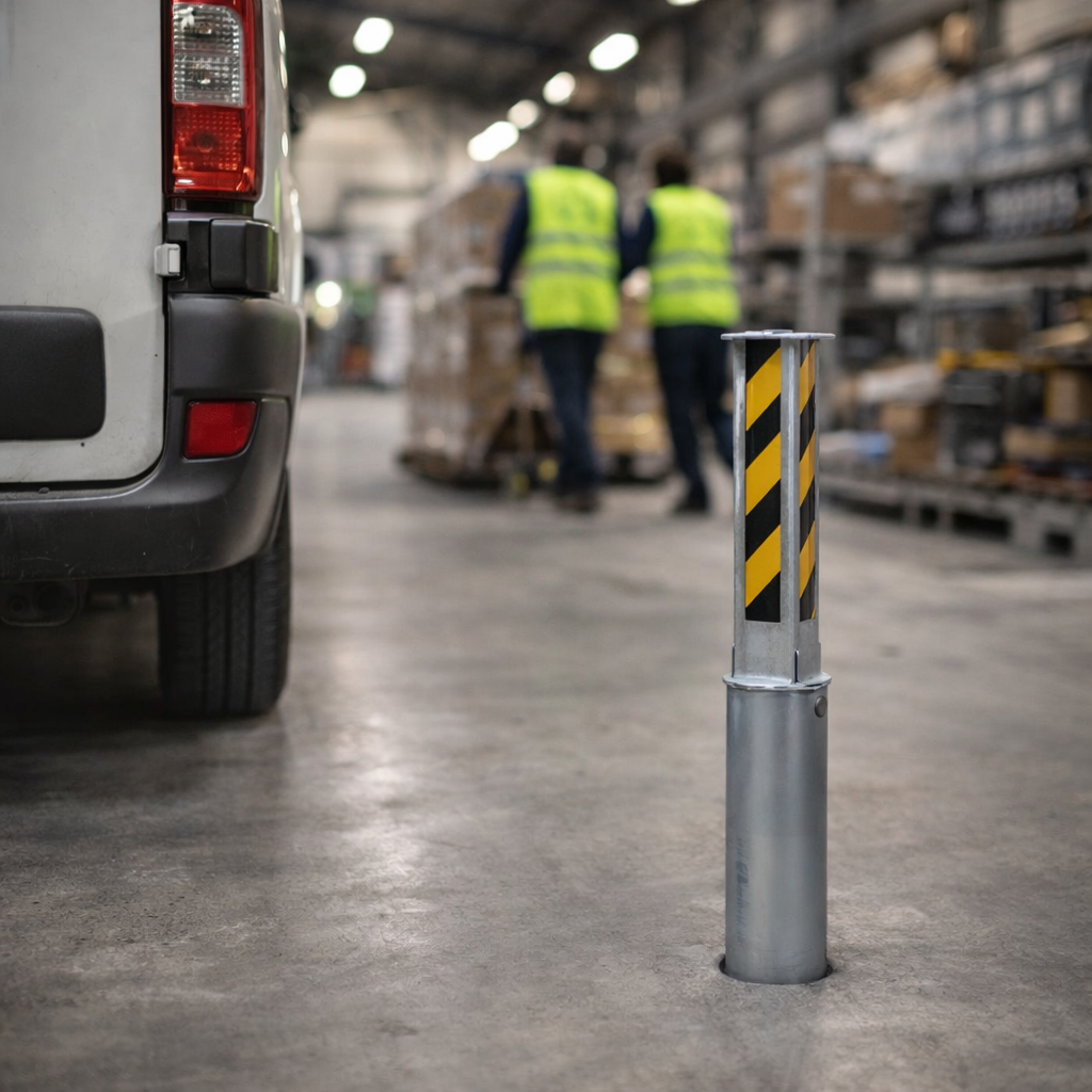 Telescopic Bollard – Black/Yellow – High-Visibility – Commercial Use