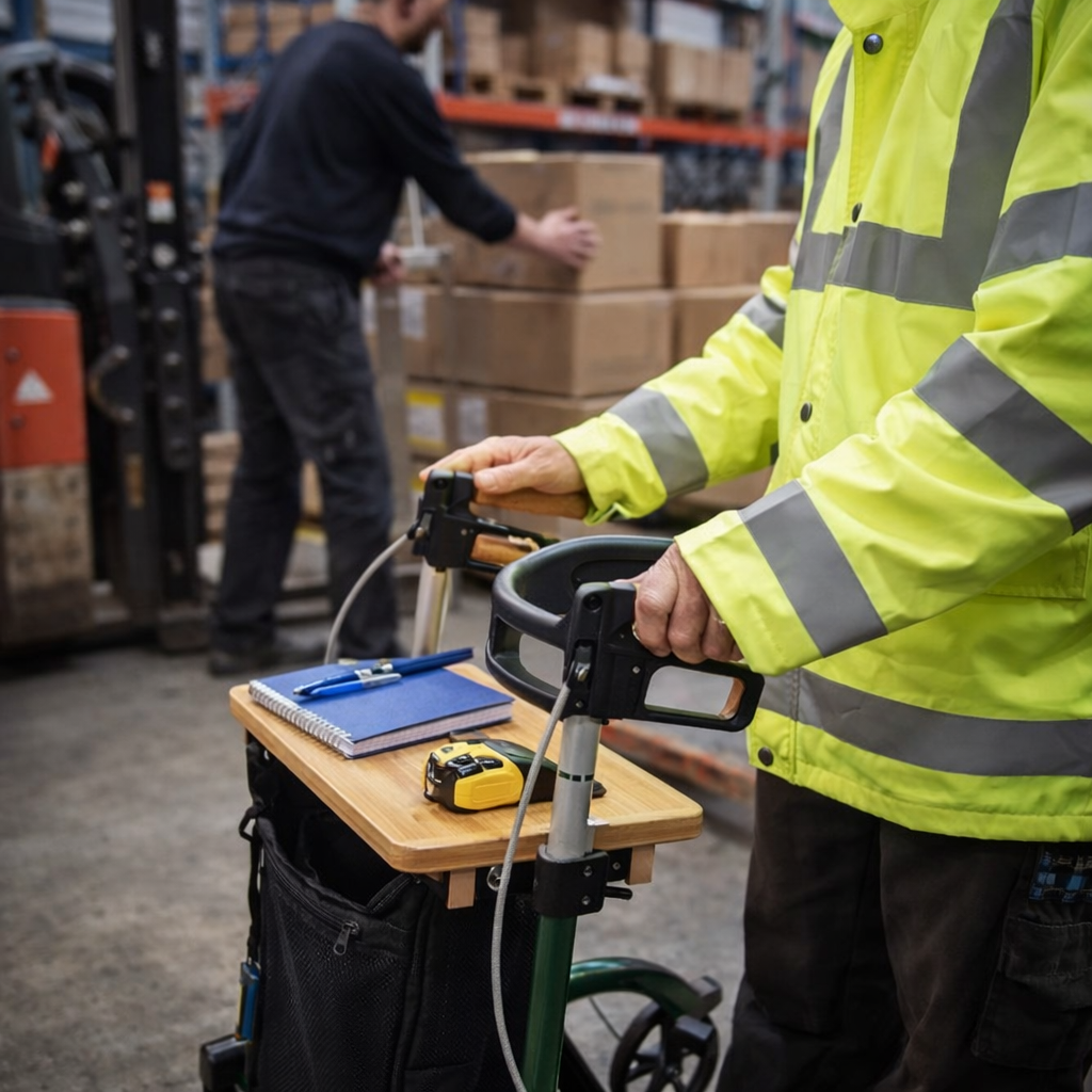 Rollator Tray – White – Beech Wood – Easy Attachment