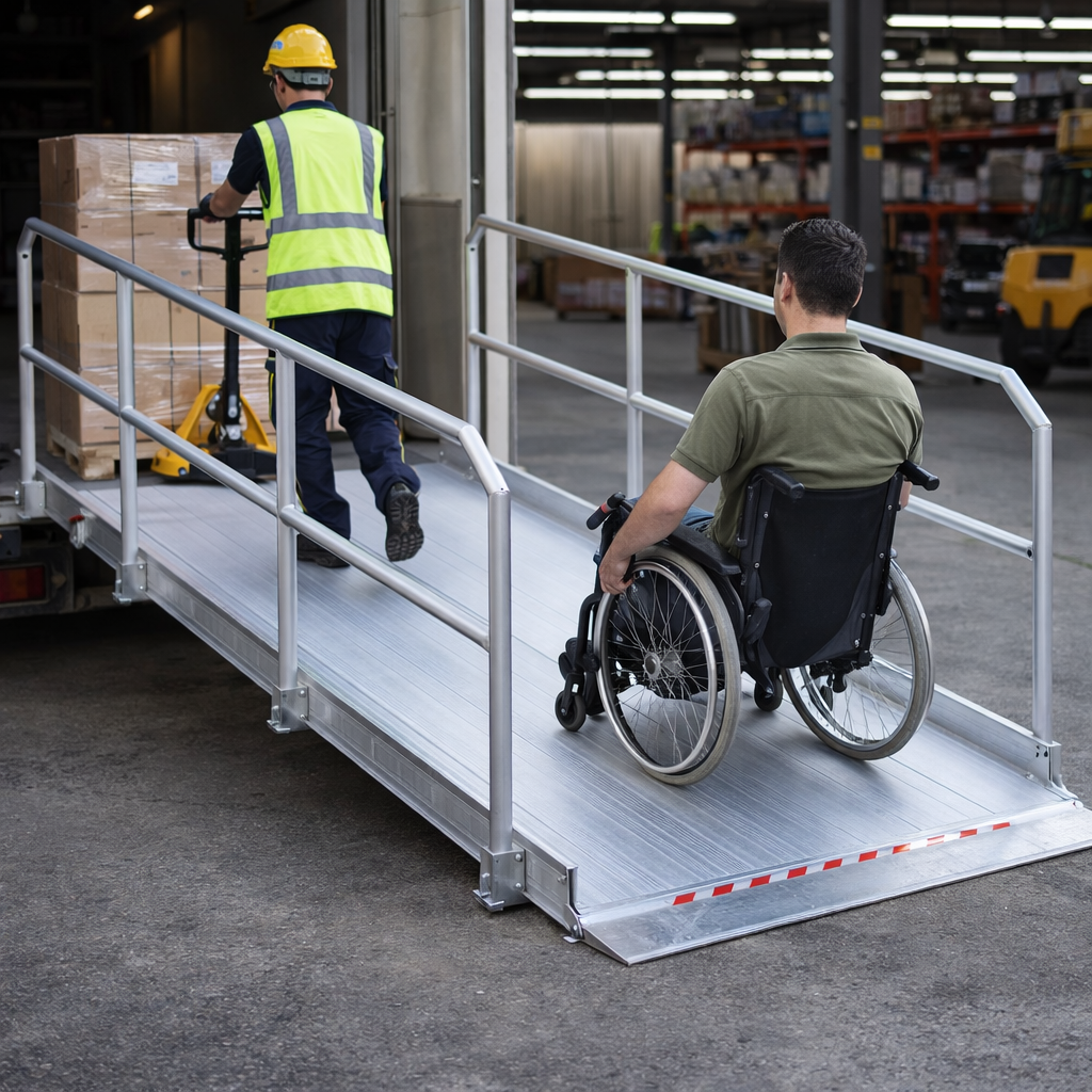 Vehicle Accessible Ramps – 4790mm Long, 1000mm Wide – With Handrails – Commercial Use