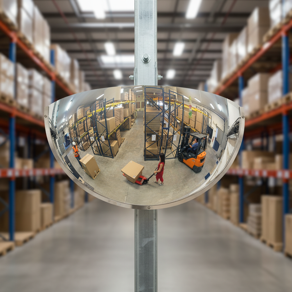 Premium Half Dome Vertical Mount Mirror with 180-Degree View for Enhanced Safety and Security | Barriers Co