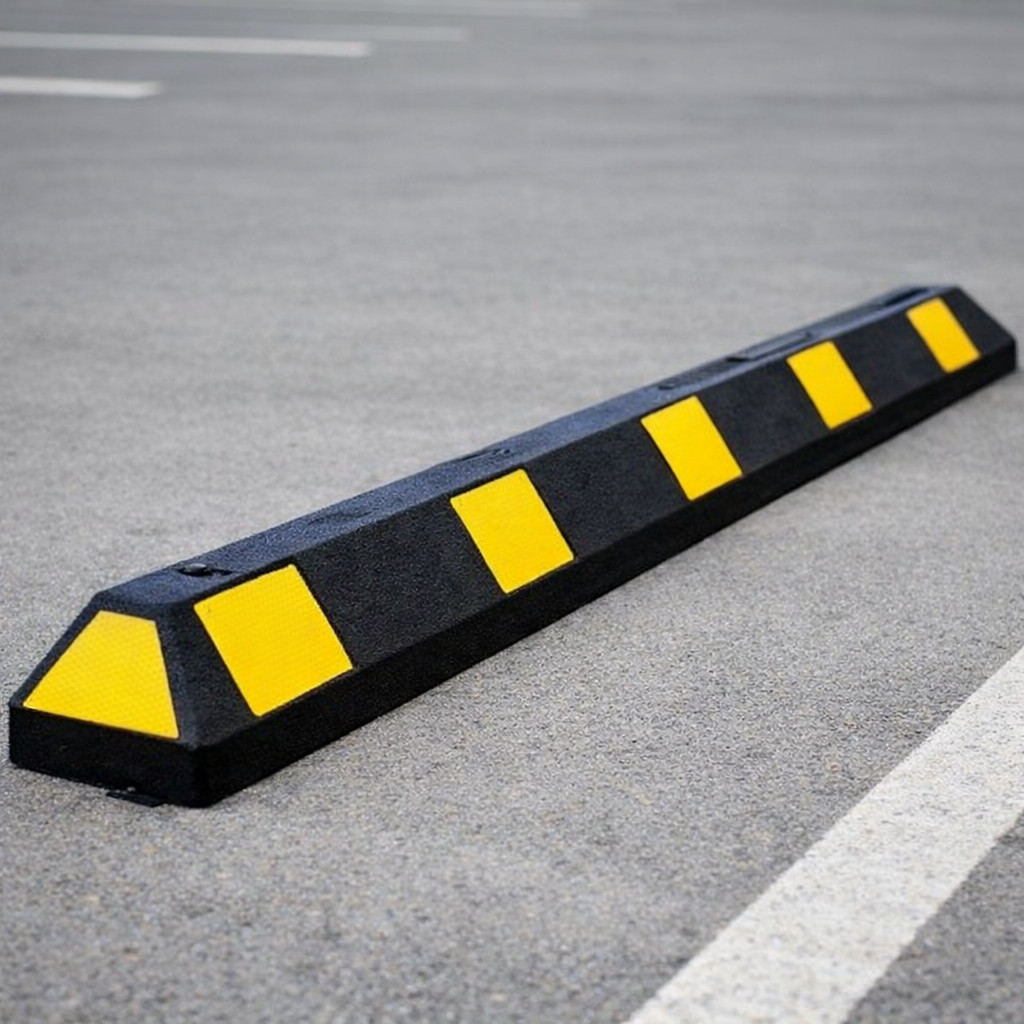 Rubber Wheel Stop – 1800mm Black/Yellow – Durable & Reflective – Parking Safety
