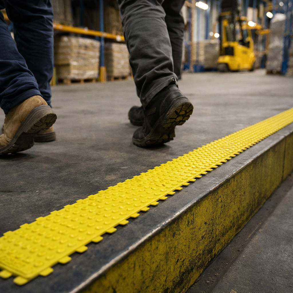 Safety Line Nitrile Mat – 91 cm x 10 cm Yellow – Heavy Duty – Industrial Use