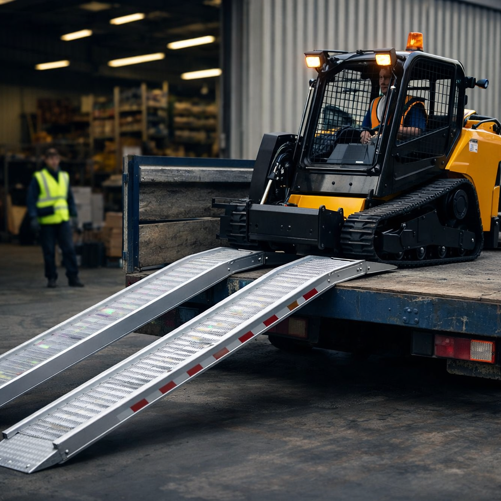 Aluminium Loading Ramps – 5500mm L x 510mm W – 4110kg Capacity – Plant & Digger Use