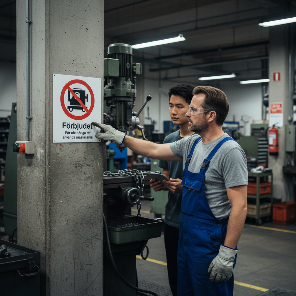 Professional Prohibition Sign for Machine Usage - Multiple Materials and Sizes for Clear Safety Messaging