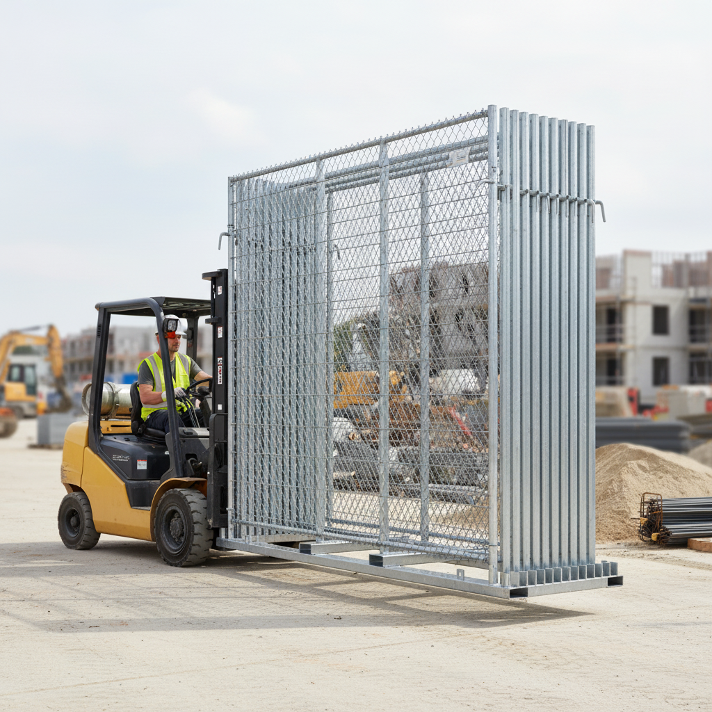 Premium Heavy Duty Storage and Transport Pallet for 25 Mobile Fences - Safe and Durable Steel Design