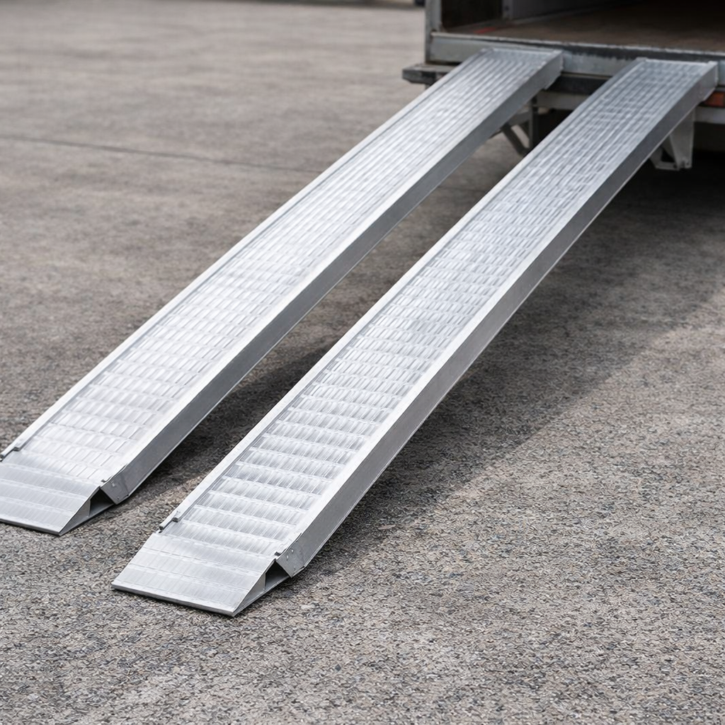 Heavy Duty Aluminium Loading Ramps – 5000mm L x 390mm W – 4575kg Capacity – Industrial Use