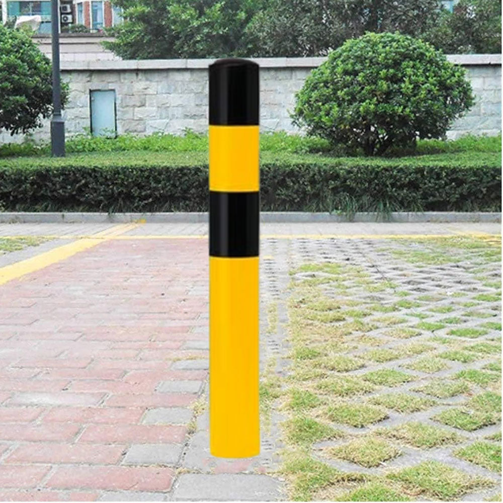 Yellow/Black Heavy Duty Bollard Impact-Resistant Safety Post for Parking & Perimeter Protection