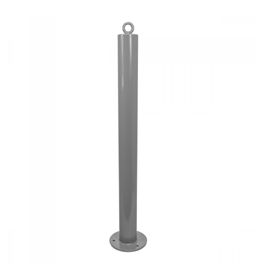 76mm Grey Fixed Security Bollard – Heavy-Duty Bolt Down Design