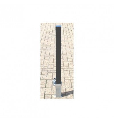 Heavy-Duty Removable Security Bollard – Black Anti-Theft Parking Post with Padlock for Driveways & Commercial Spaces