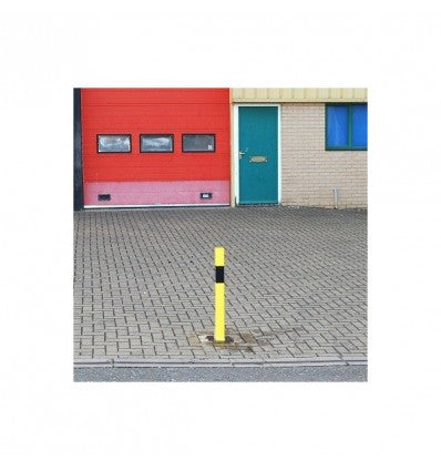 Heavy-Duty Removable Yellow Parking Post with Lockable Eyelet – Anti-Theft Security Bollard