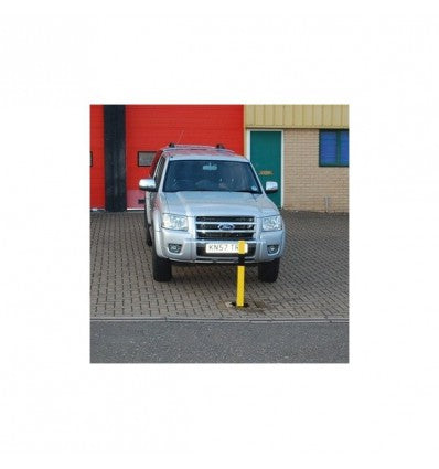 Heavy-Duty Removable Yellow Parking Post with Lockable Eyelet – Anti-Theft Security Bollard