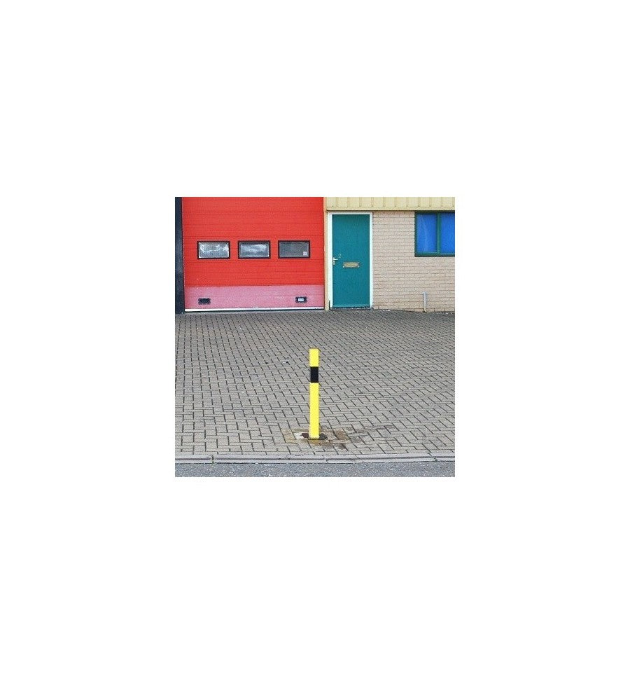 Heavy-Duty Removable Yellow Parking Security Post – Anti-Theft Driveway & Access Protection Bollard with Padlock