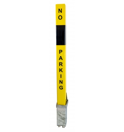 Heavy Duty Removable Security Bollard – Bright Yellow with "NO PARKING" Warning | Anti-Theft Driveway & Parking Post