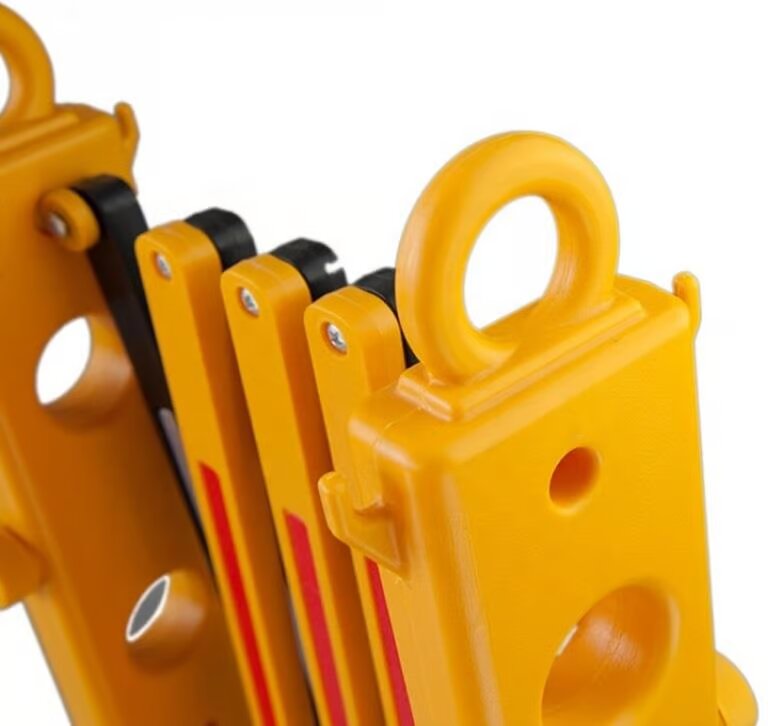 High-Visibility Expandable Plastic Safety Barrier | Yellow & Black with Reflective Strips