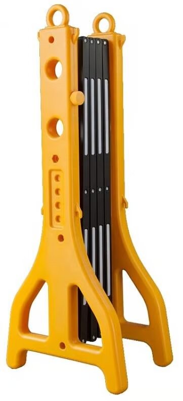 High-Visibility Expandable Plastic Safety Barrier | Yellow & Black with Reflective Strips