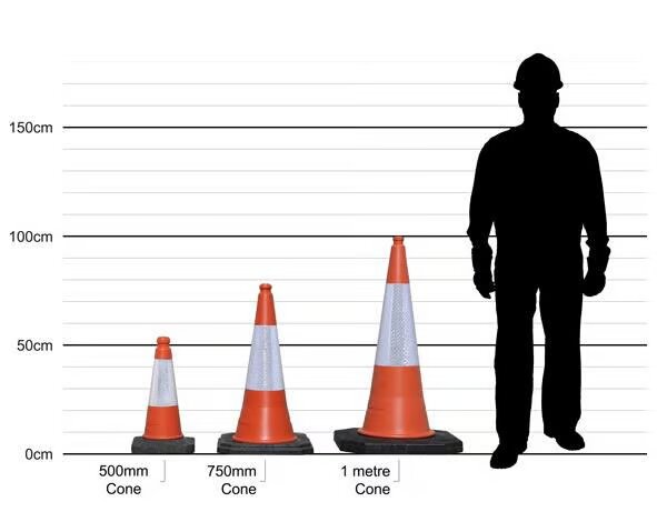 Highwayman 2-Part Motorway Traffic Cone – UK-Made, Recycled Base & Reflective Sleeve