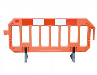 TRAFFIC-LINE HDPE Blow-Moulded Barrier – 1 000 mm H × 2 000 mm L – High-Visibility Orange with Red/White Reflective Panel