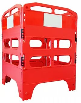 High-Visibility 4-Gate HDPE Pedestrian Safety Barrier – 1000 × 750 × 20 mm | Foldable, Lightweight & Reflective