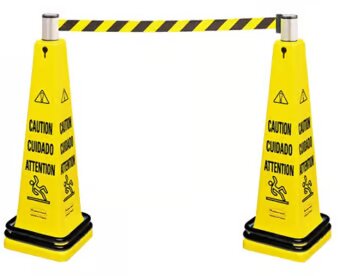 Portable Barricade “Caution” Safety Cone System – Compact, Modular Traffic & Hazard Control (101 cm × 32 cm × 32 cm