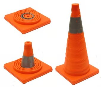 410 mm (16″) Collapsible High-Visibility Safety Cone – Durable Solid Base, Reflective Band, Space-Saving Design