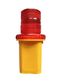 High-Visibility Red LED Traffic Warning Light with Photocell Sensor & Flashing Mode – Cone Mountable