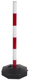 Heavy-Duty Red & White Safety Guide Post – 900 mm with Cap & Deep Strut Base