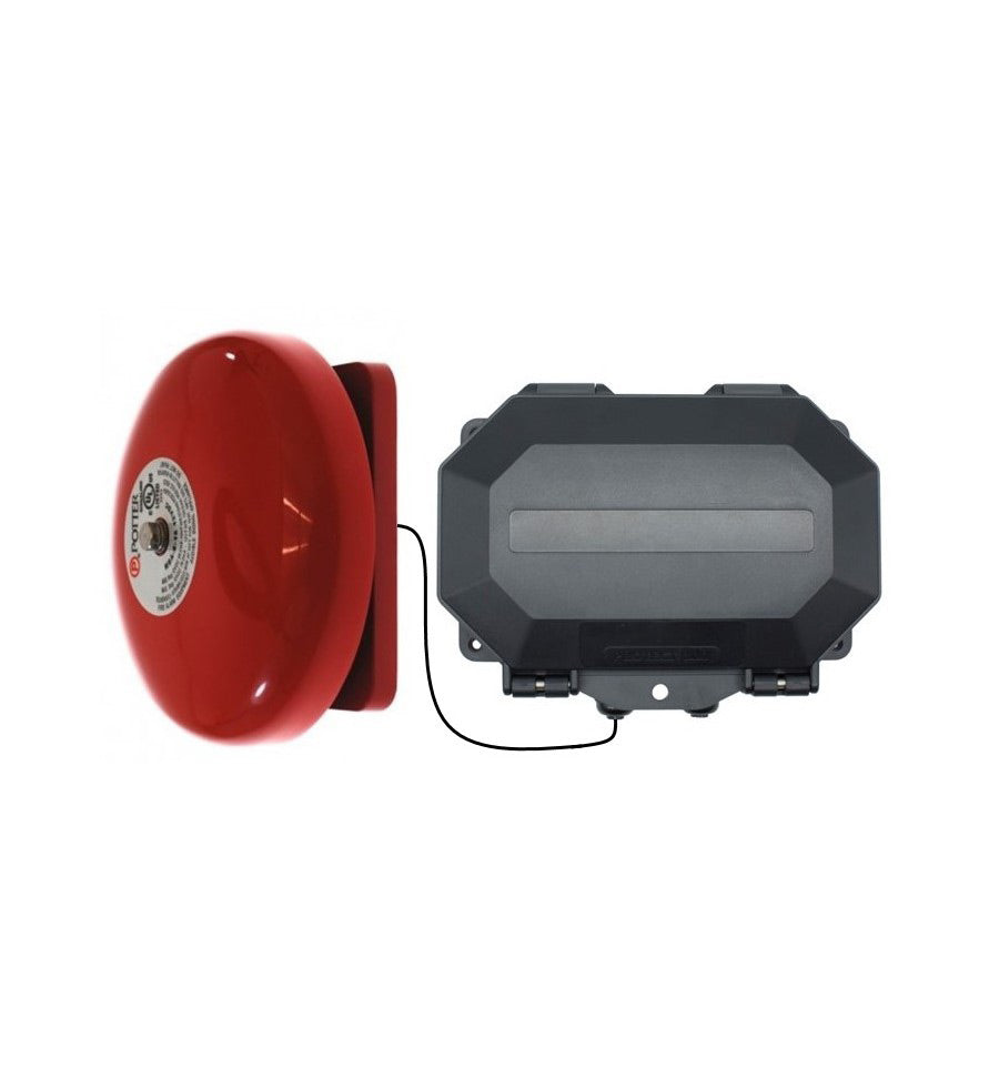 Wireless Commercial Bell Kit inc H/Duty Push Button & Loud Bell (adjustable duration) & Additional Chime Receiver