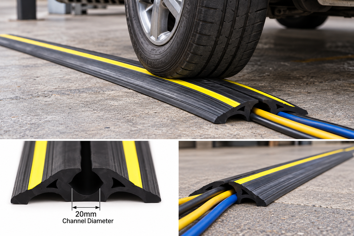 Cable Protector – Yellow or Black – 2000kg Capacity – Industrial Use