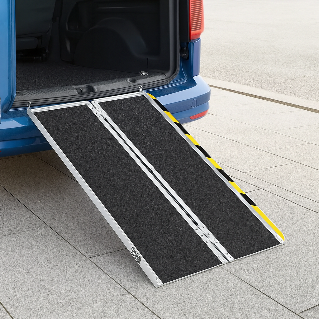 Heavy-Duty Portable Multi-Fold Wheelchair Ramp 4-10 ft | Supports High Weights, Easy Carry & Store