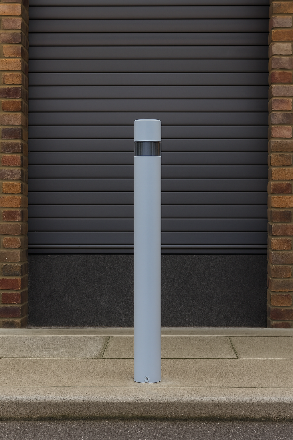 Premium Heavy Duty Steel Security Bollard – White | Anti-Ram, Deterrent & Access Control Post