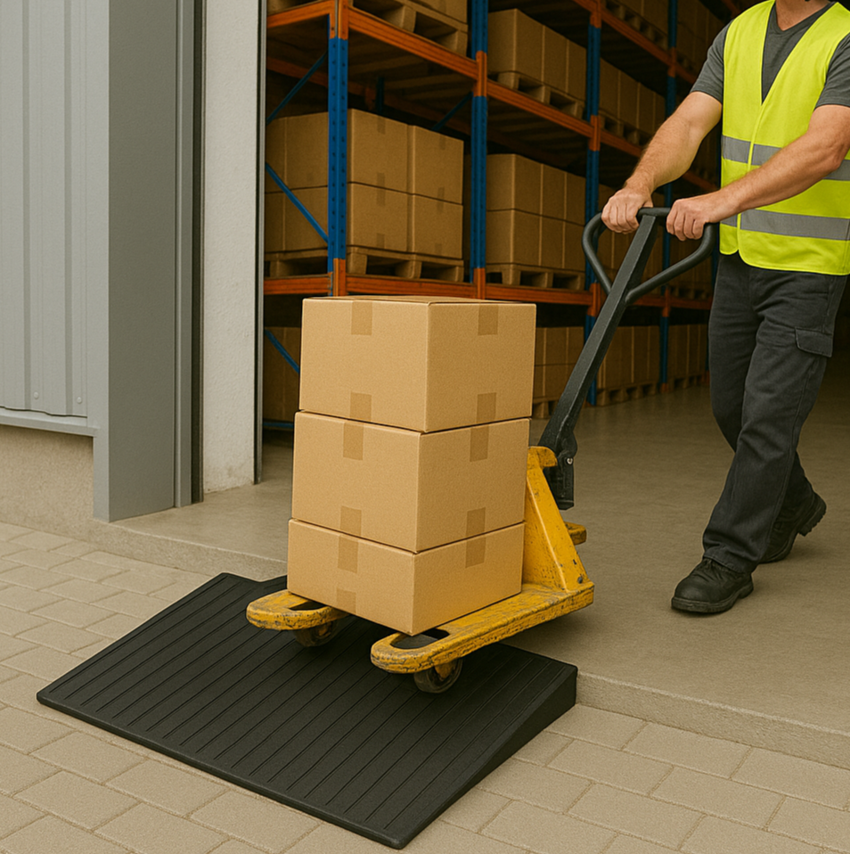 Rubber Threshold Ramp 12mm Upto 100mm High – Durable, Non-Slip, Heavy Duty Ramp for Doorways, Wheelchairs & Mobility Aids