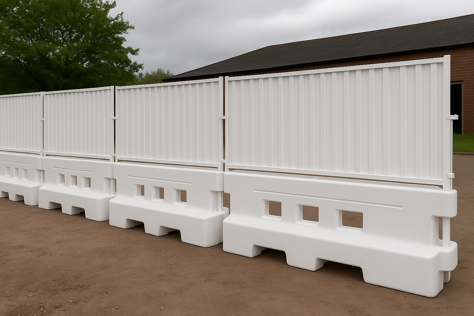 GB2 Heavy Duty Water-Filled Safety Barrier with Mesh & Hoarding Panels – Ultimate Site Security Solution
