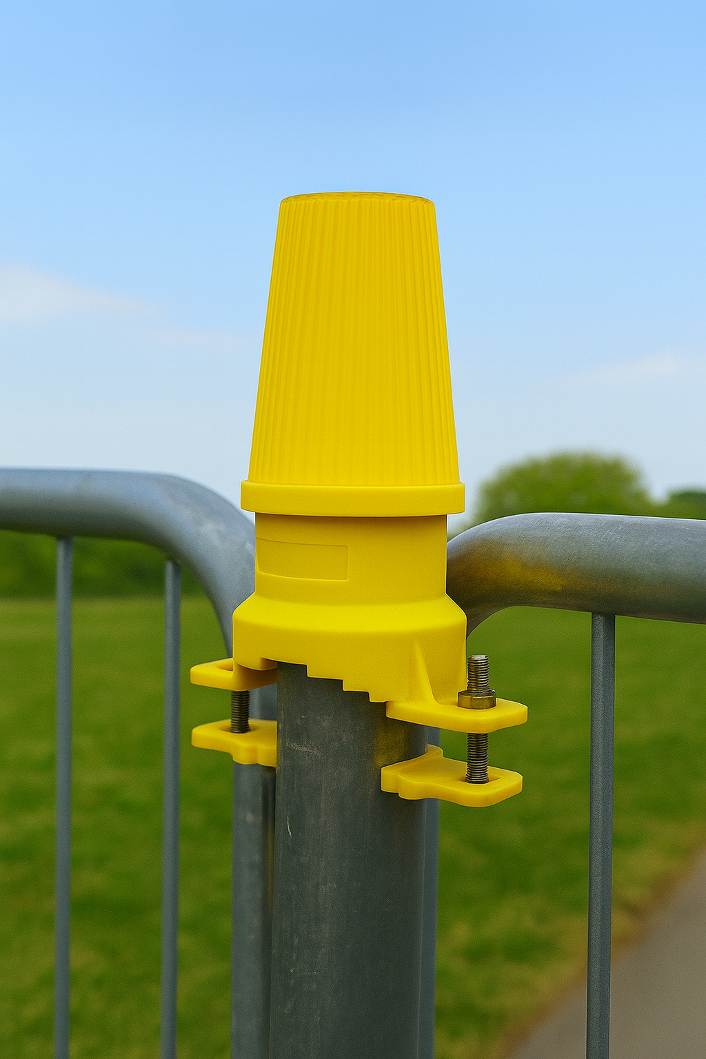 Heavy-Duty LED Site Safety Lamp – Vertical Mount | Amber Lens | Flashing or Steady Mode | Impact-Resistant | IP54 Weatherproof