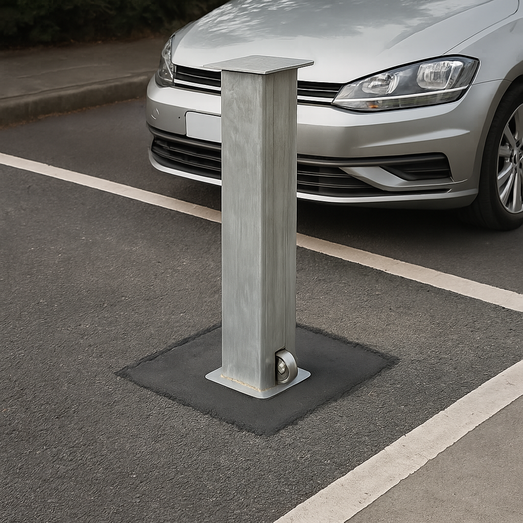 100mm Telescopic Galvanised Security Post – Heavy Duty Driveway Bollard with Anti-Theft Lock
