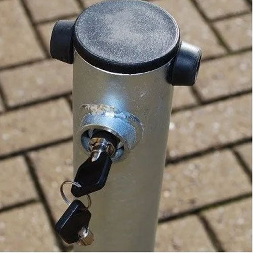 Galvanised Fold-Down Parking Post with Integral Lock – Durable Anti-Theft Barrier for Driveways & Car Parks