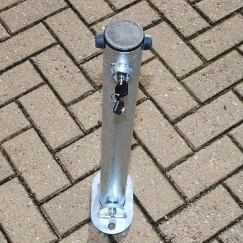 Galvanised Fold-Down Parking Post with Integral Lock – Durable Anti-Theft Barrier for Driveways & Car Parks