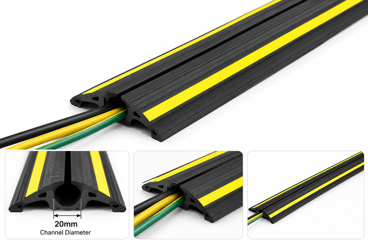 Cable Protector – Yellow or Black – 2000kg Capacity – Industrial Use