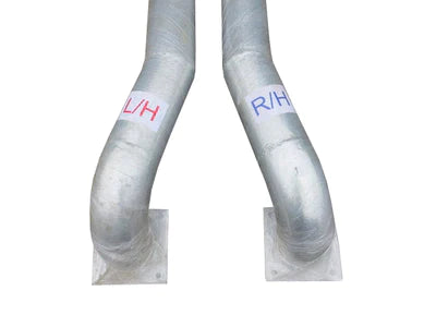 Cranked Wheel Guide Pair – 3 m Bolt‑Down, Galvanised Steel, Powder‑Coated for High Visibility