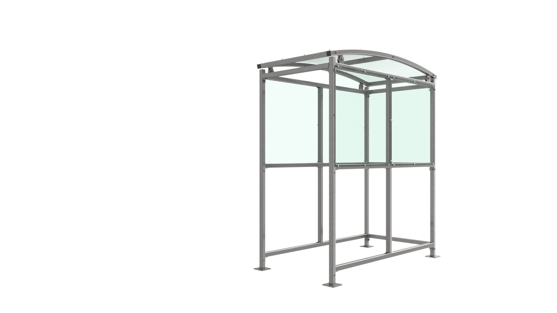 Brandon Modular Cycle Shelter – Galvanised Steel Frame, Curved PETG Roof, Open-Sided (1m–5m + Extension Bays)