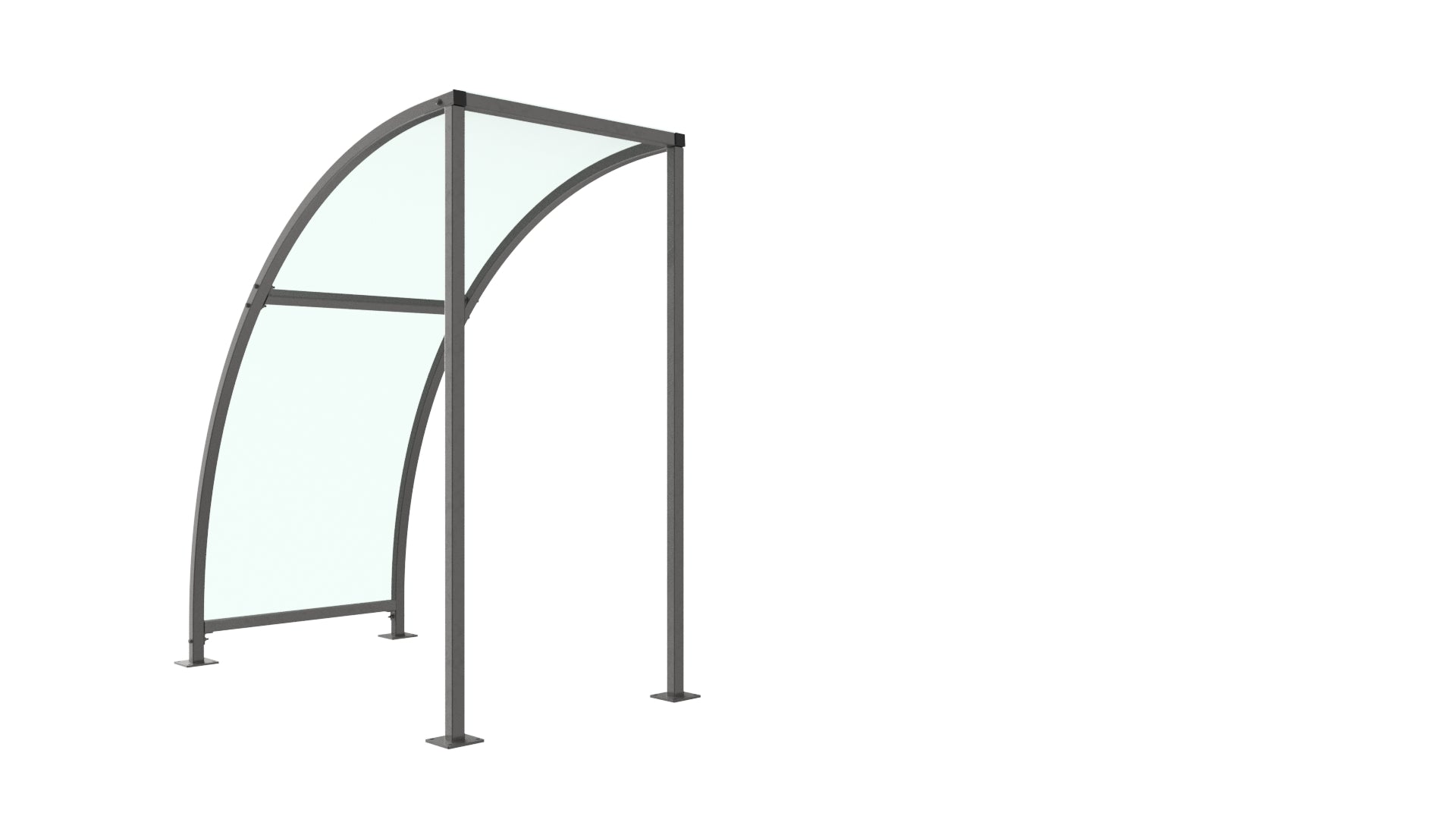 Stratford Cycle Shelter with End Panels – Modular Galvanised Steel Frame, UV-Protected Curved PETG Roof (1m–5m)
