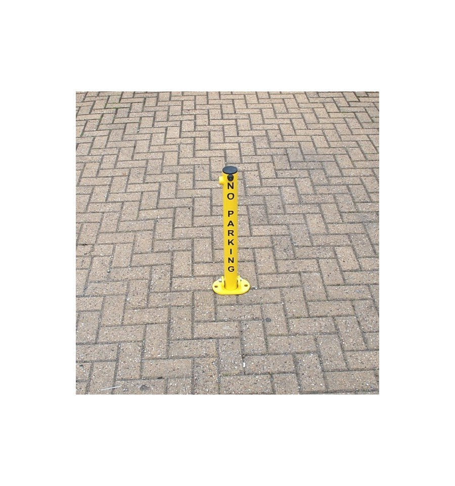 Dark Gray No Parking Fold Down Security Post