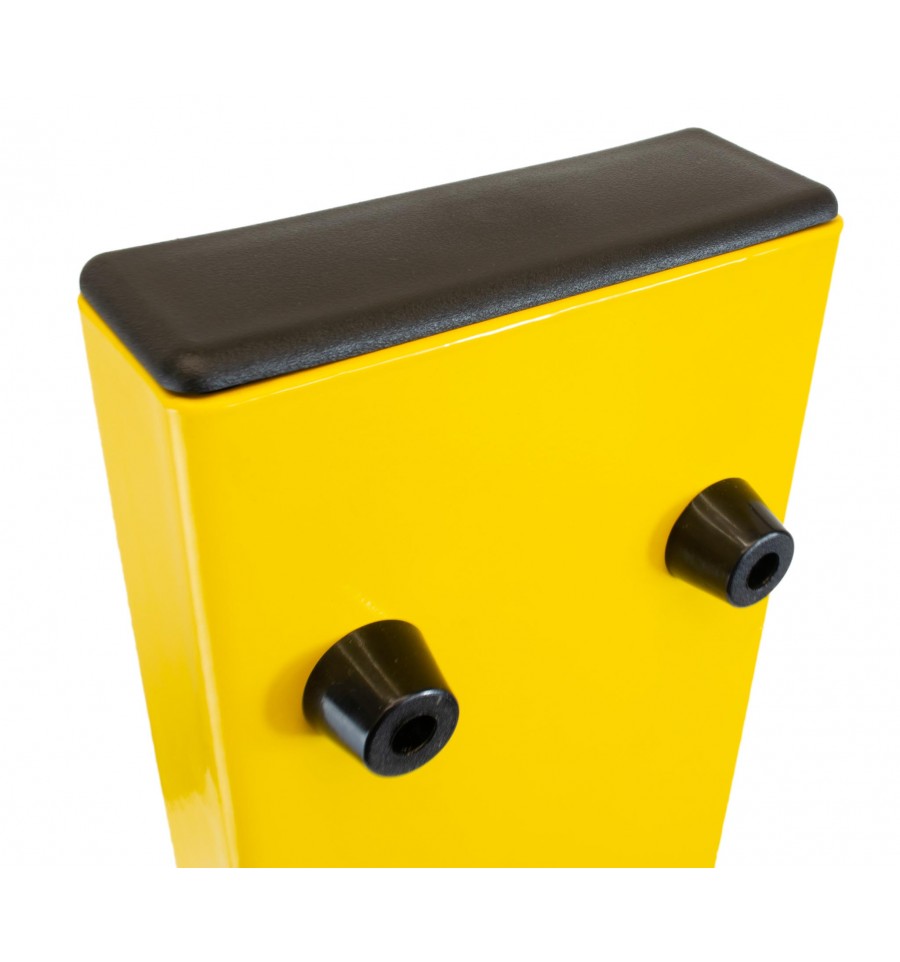 Gold Wide Fold Down Steel Parking Post - Yellow