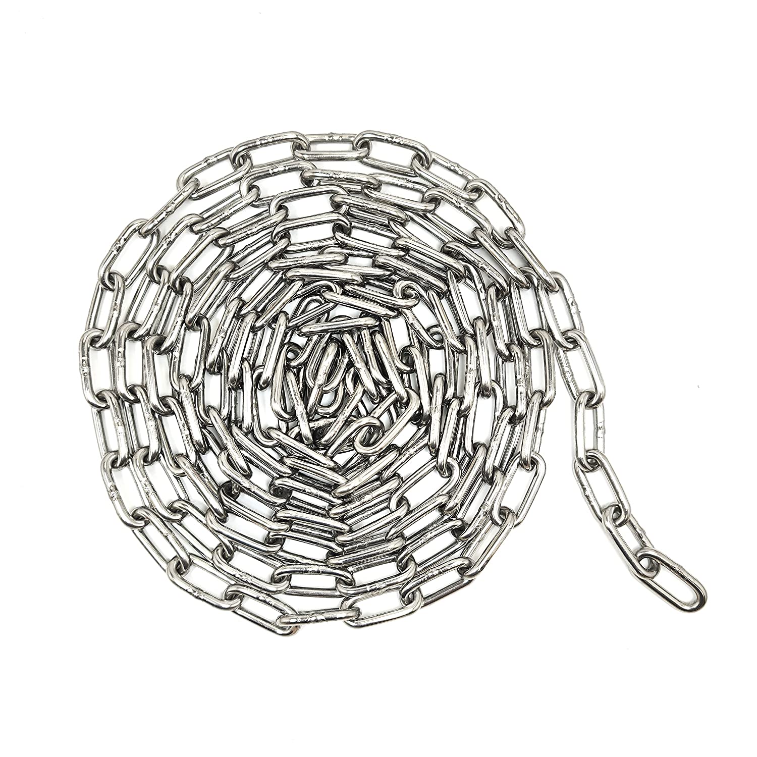 Light Gray 8mm Galvanised Steel Barrier Chain - 30m Length