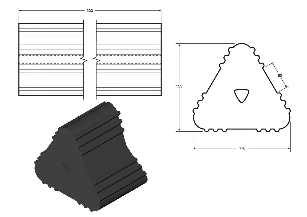 Heavy-Duty Rubber Aircraft Wheel Chock – Aviation-Grade Tyre Stopper for Aircraft Safety & Ground Support