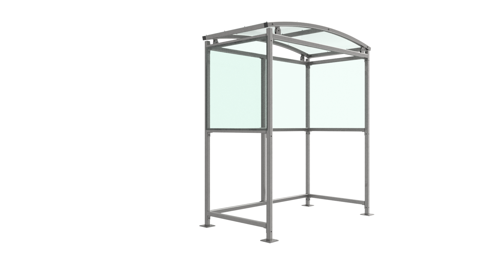 Burbank Smoking Shelter – Open-Fronted Galvanised Steel Frame with UV-Protected PETG Roof | Modular Weather-Resistant Design