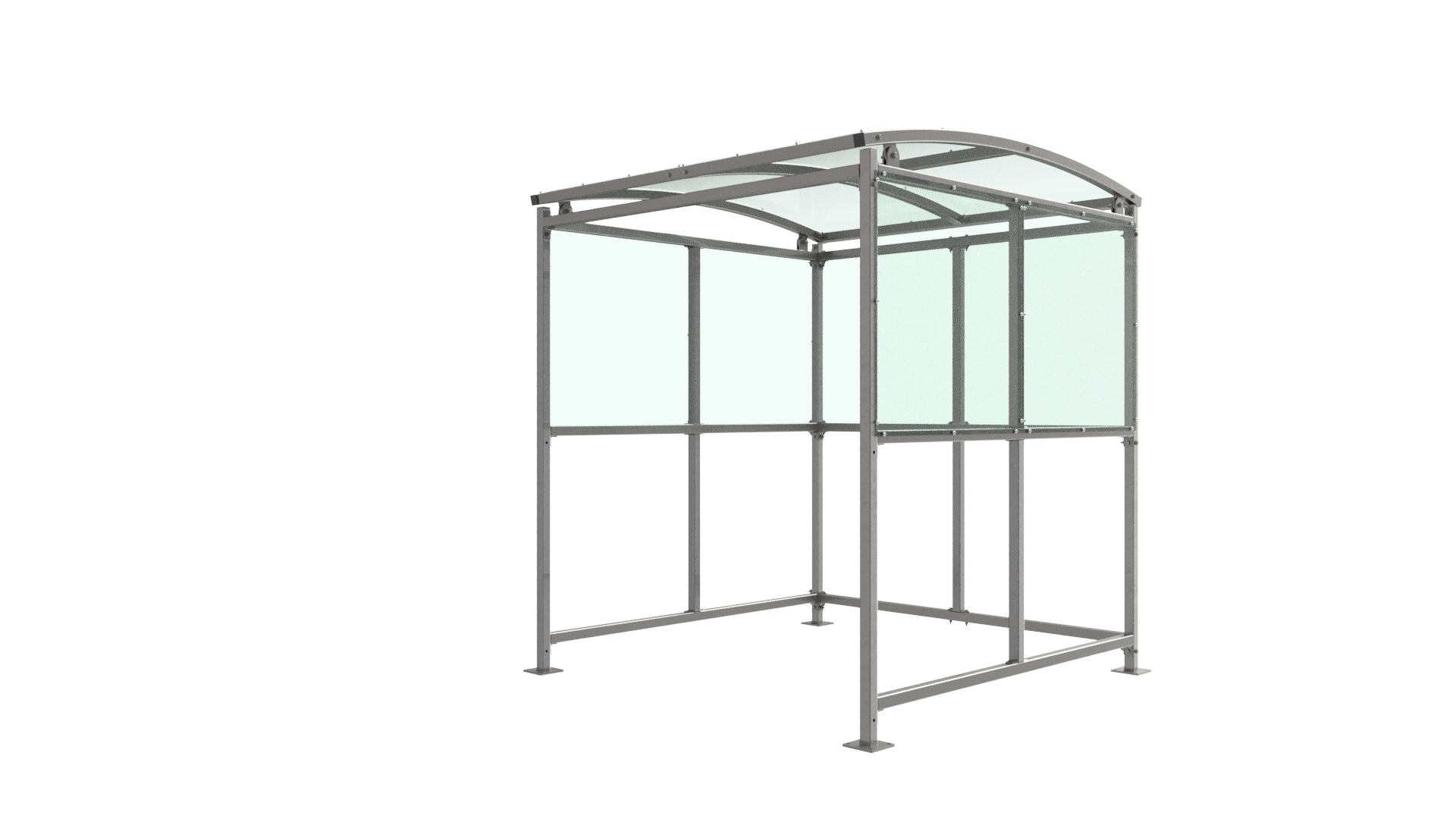 Brandon Modular Cycle Shelter – Galvanised Steel Frame, Curved PETG Roof, Open-Sided (1m–5m + Extension Bays)
