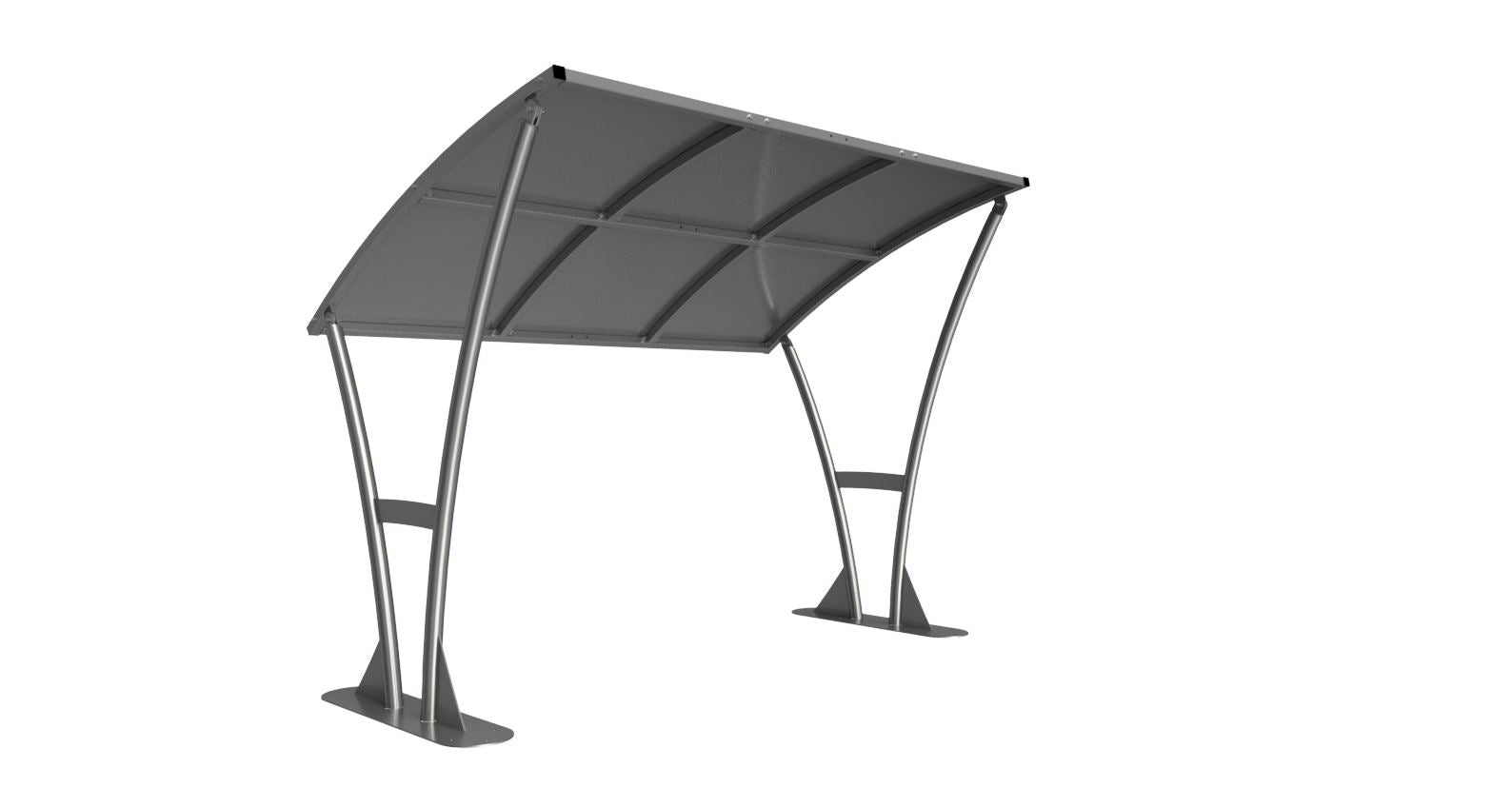 Newton Cycle Shelter – Heavy-Duty Galvanised Steel Frame with Curved Galvanised Roof, Open Sided (2m–5m Lengths + Extension Bays)