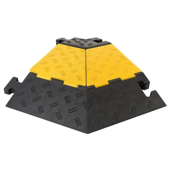 Hose Ramp 2 Heavy-Duty 2-Channel Cable Protector Ramp – HGV & Forklift Traffic Rated, Industrial Cable Cover with Hinged Safety Lid